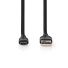 USB-A to USB-C 2.0 silicone cable 1.5m 15W 480MBPS black