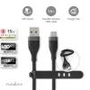USB-A to USB-C 2.0 silicone cable 1.5m 15W 480MBPS black