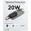 Akupank QC3.0 PD SCP 5000mAh 20W USB A / C-C 13cm kaab must