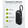 Akupank QC3.0 PD SCP 5000mAh 20W USB A / C-C 13cm kaab must