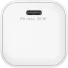 USB laadija GaN USB-C pesa 20W valge PD PPS1 PPS2