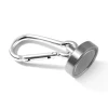 neodymium pot magnet Ø 32 mm with carabiner, holds approx. 39 kg, length of carabiner 60 mm
