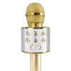 Karaoke mikrofon KM01 kuldne 6W akuga USB MicroSD