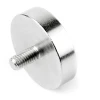 Neodymium pot magnet Ø 32 mm with threaded stud, holds approx. 39 kg