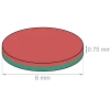 Self-adhesive disc magnet Ø 6 mm, height 0.75 mm, NdFeB N35