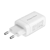 USB laadija USB-A USB-C pesad 65W GaN PD QC PPS valge