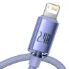USB-A - Lightning 2 kaabel 2m 2.4A Crystal Shine lilla
