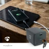 USB-C laadija 30W USB-C pesa sisse keriv juhe 75cm PD must