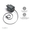 USB-C laadija 30W USB-C pesa sisse keriv juhe 75cm PD must