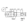 Nupp ON-(OFF) 250V 1A Punane
