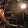 Штатив для LED прожектора для двоих 1.8м желтый