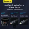 Автомобильное зарядное устройство USB 30Вт+30Вт C/C выдвижной кабель USB-C черный