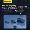 Автомобильное зарядное устройство USB 30Вт+30Вт C/C выдвижной кабель USB-C черный