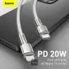 USB-C - Lightning IP cable 1m 18W Cafule Metal white