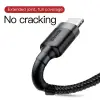USB-A - Lightning IP 2.0 kaabel 2m 2.4A Cafule must/hall