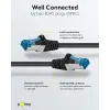 Patch kaabel RJ45-RJ45 CAT6A S/FTP 500MHz varjestatud 25cm must