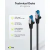 Patch kaabel RJ45-RJ45 CAT6A S/FTP 500MHz varjestatud 25cm must