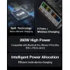 USB laadija 3xUSB-C 2xUSB-A pesa QI 260W PD QC3.0 PPS 140W