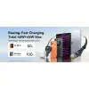 Auto USB laadija 45W+45W USB-C sisse keritav USB-C juhe must