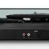 Wood turntable with built-in speakers black