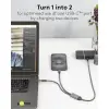 Кабель USB-C - 2x USB-C (Y) 1.5м 30см 60Вт(15Вт) 3А черный/серый