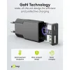 USB laadija GaN USB A C pesa 25W must PD PPS
