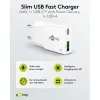 USB laadija GaN USB A C pesa 25W valge PD PPS