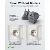 Reisiadapter EU pistik -> universaalne pesa (US, UK, AU, IT, šveits, Jaapan), must
