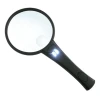Magnifier with LED light 90mm 2x/4x. Includes 3x LR1130 batteries.