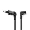 Power Cable, Euro Male, IEC-320-C7, Angled, Angled Left