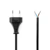 Power Cable, Euro Male, Open, Straight, Straight