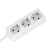 3-pesaline pikendusjuhe 1,5m, Saksa tüüp, ilma lülitita (3x1,0mm) Rebel valge