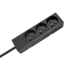 3-pesaline 2m Prantsuse tüüpi pikendusjuhe ilma lülitita (3x1,5mm) Rebel must