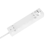 4-pesaline 2m Prantsuse tüüpi pikendusjuhe ilma lülitita (3x1,5mm) Rebel valge