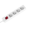4-pesaline 2m Prantsuse tüüpi pikendusjuhe lülitiga (3x1,5mm) Rebel valge