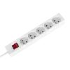 5-pesaline 1,5 m Prantsuse tüüpi pikendusjuhe lülitiga (3x1,0 mm) Rebel valge