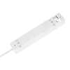 5-pesaline 2m Prantsuse tüüpi pikendusjuhe ilma lülitita (3x1,5mm) Rebel valge