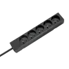 5-pesaline 3m Prantsuse tüüpi pikendusjuhe ilma lülitita (3x1,5mm) Rebel must