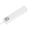 5-pesaline pikendusjuhe 5m, Saksa tüüp, ilma lülitita (3x1,5mm) Rebel valge