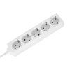 5-pesaline pikendusjuhe 5m, Saksa tüüp, ilma lülitita (3x1,5mm) Rebel valge