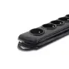 Qoltec Surge protector with Foot Quick Switch 7 sockets 1.5m Black