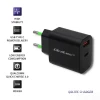 Qoltec Charger 18W 5-12V 1.5-3A USB type C PD USB QC 3.0 Black