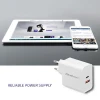 Qoltec Charger 63W 5-20V 1.5-3A USB type C PD USB QC 3.0 White