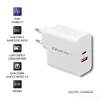 Qoltec Charger 63W 5-20V 1.5-3A USB type C PD USB QC 3.0 White