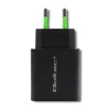Qoltec Charger 18W 5-12V 1.5-3A USB type C PD USB QC 3.0 Black