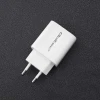 Qoltec Charger 18W 5-12V 1.5-3A USB type C PD USB QC 3.0 White