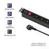 Qoltec Power strip for RACK 1U 16A PDU 8xSCHUKO 2m