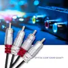 Qoltec Cable 2xRCA male / 2x RCA male 1m Black