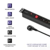 Qoltec Overvoltage power strip for RACK 19" with CB 1U 16A PDU 6xSCHUKO 2m