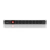 Qoltec power strip for RACK 19" 1U 10A PDU CB 8xIEC C13 2m